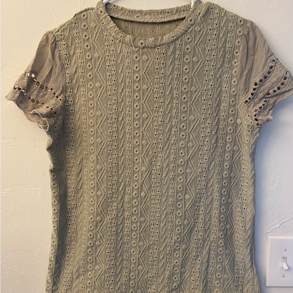 Olive green lace shirt